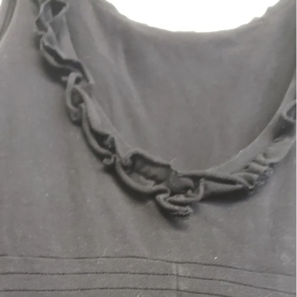 J Crew Ruffled Neck Sleeveless Black Short Dress Size 8
